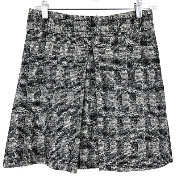 Zara Women's Medium A-Line Mini Skirt Tweed Front Pleat School Girl Academia - Picture 1 of 7